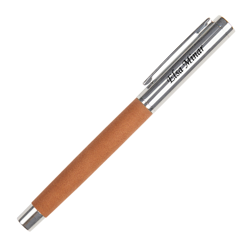 Bolígrafo cromado y de piel personalizado Bolígrafo cromado y de piel personalizado