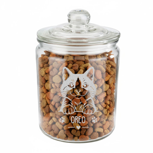 Bombonera para pienso grabada para gato Bombonera para pienso grabada para gato