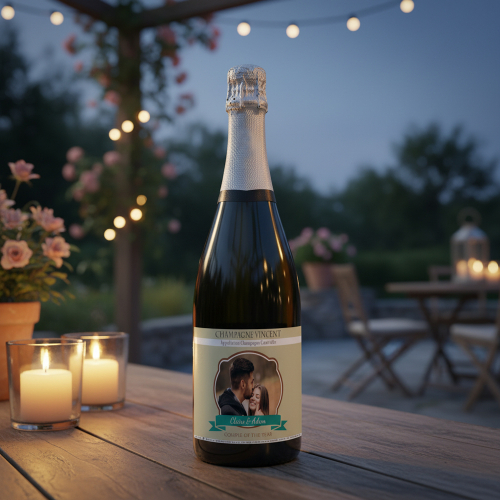 Botella de champán personalizada foto Botella de champán personalizada foto