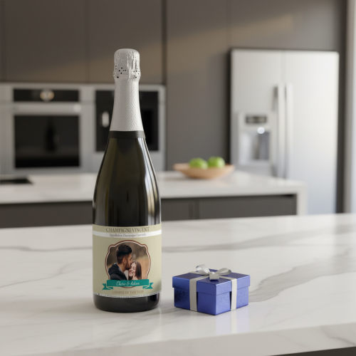 Botella de champán personalizada foto Botella de champán personalizada foto