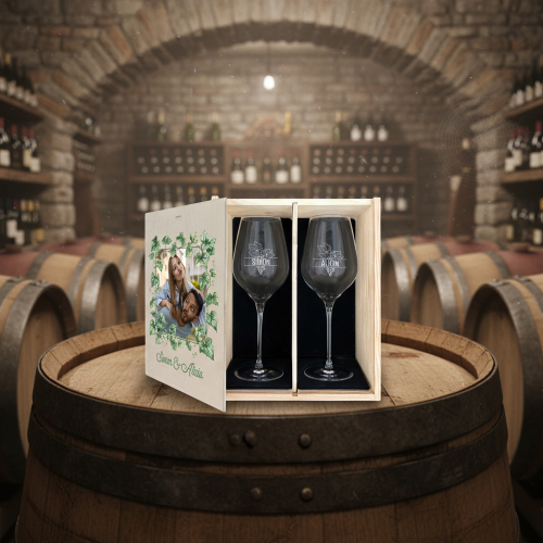 Caja de 2 copas personalizada con foto Caja de 2 copas personalizada con foto