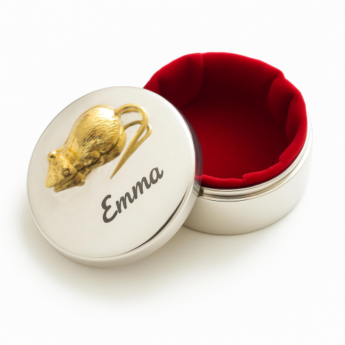 Caja de dientes del Ratón grabada Caja de dientes del Ratón grabada