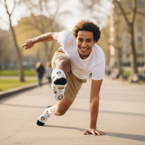 Calcetines impresos con rostros estilo pintura Calcetines impresos con rostros estilo pintura