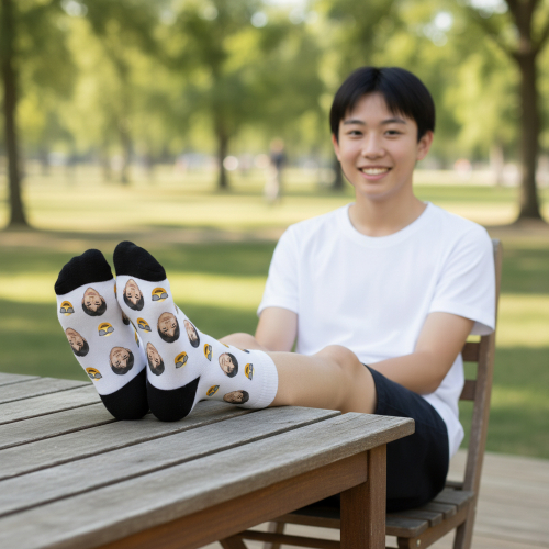 Calcetines personalizados con rostros ilustrados Calcetines personalizados con rostros ilustrados