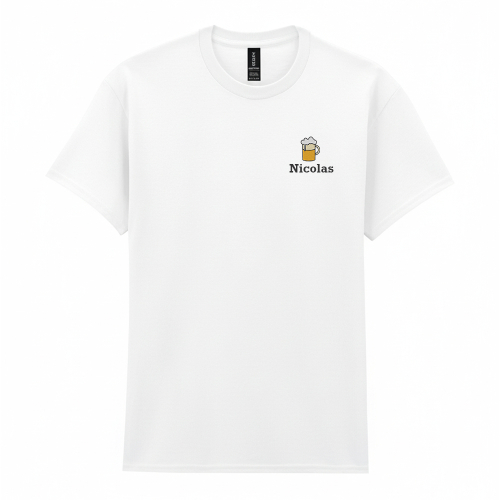 Camiseta bordada con motivo de algodón premium Camiseta bordada con motivo de algodón premium