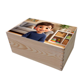 Caja de almacenaje con retrato estilo película de animación 3D Caja de almacenaje con retrato estilo película de animación 3D