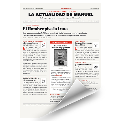 La actualidad del día de tu nacimiento en un póster La actualidad del día de tu nacimiento en un póster