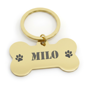 Medalla grabada en forma de hueso para perro Medalla grabada en forma de hueso para perro