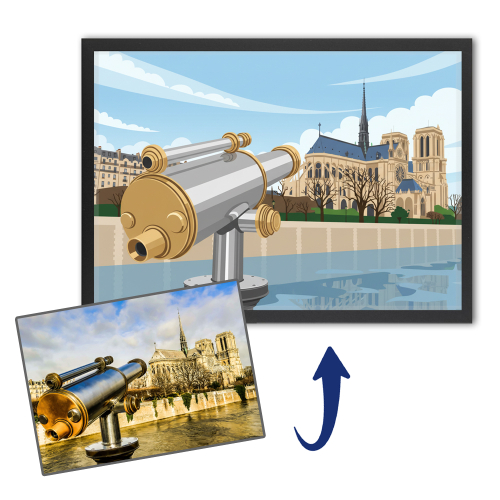 Paisaje ilustrado al estilo flat design según una foto Paisaje ilustrado al estilo flat design según una foto