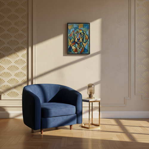 Retrato artístico de estilo cubista Retrato artístico de estilo cubista