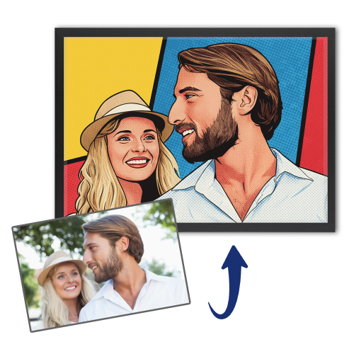 Retrato de estilo pop art cómic a partir de una foto Retrato de estilo pop art cómic a partir de una foto