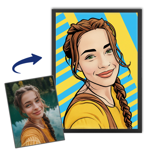 Retrato de estilo pop art cómic a partir de una foto Retrato de estilo pop art cómic a partir de una foto