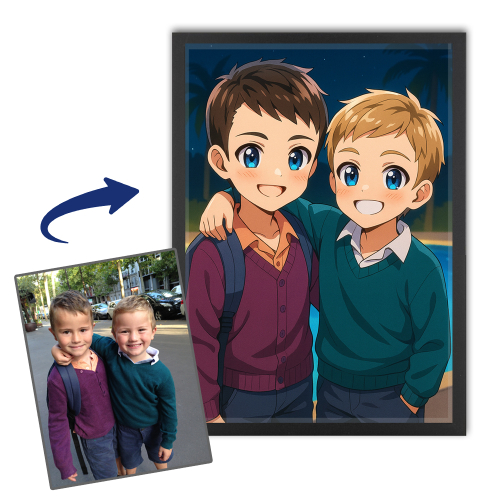 Retrato de estilo manga según una foto Retrato de estilo manga según una foto