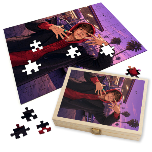 Puzzle fotográfico transformado en portada de videojuego Estilo GTA Puzzle fotográfico transformado en portada de videojuego Estilo GTA