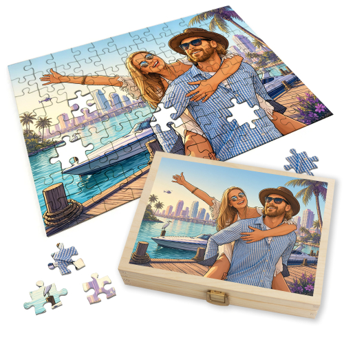 Puzzle fotográfico transformado en portada de videojuego Estilo GTA Puzzle fotográfico transformado en portada de videojuego Estilo GTA