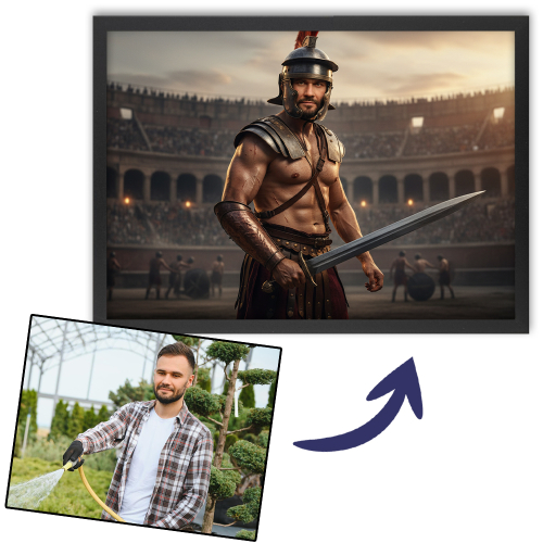 Retrato de un hombre transformado en figura histórica Retrato de un hombre transformado en figura histórica