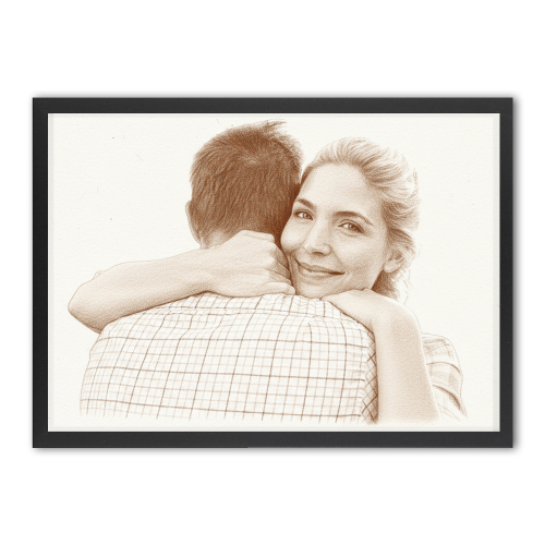 Retrato con estilo de dibujo en sepia a partir de una foto Retrato con estilo de dibujo en sepia a partir de una foto