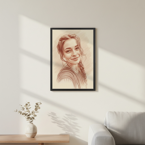 Retrato a la sanguina a partir de una foto Retrato a la sanguina a partir de una foto