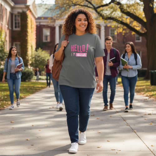 Camiseta personalizada HELLO 100% algodón orgánico Camiseta personalizada HELLO 100% algodón orgánico