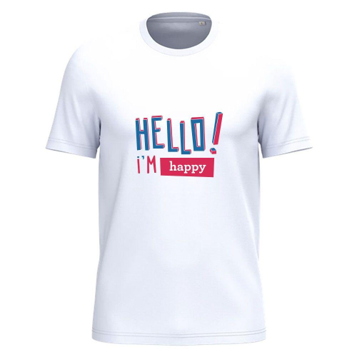 Camiseta personalizada HELLO 100% algodón orgánico Camiseta personalizada HELLO 100% algodón orgánico