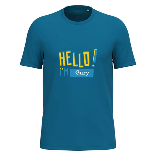 Camiseta personalizada HELLO 100% algodón orgánico Camiseta personalizada HELLO 100% algodón orgánico