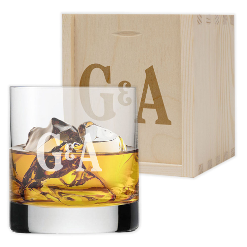 Vaso de whisky personalizado dos iniciales Vaso de whisky personalizado dos iniciales