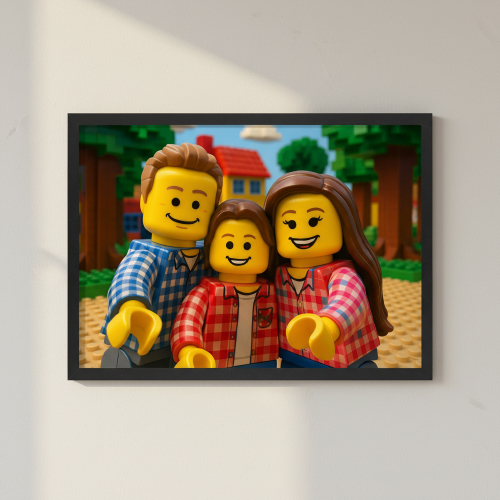 Retrato de figuritas de ladrillos a partir de una foto Retrato de figuritas de ladrillos a partir de una foto