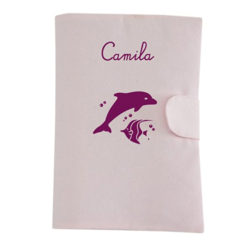 Carpeta medica para bebé con motivo rosa