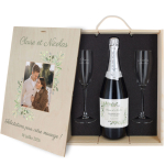 2 copas | caja | botella