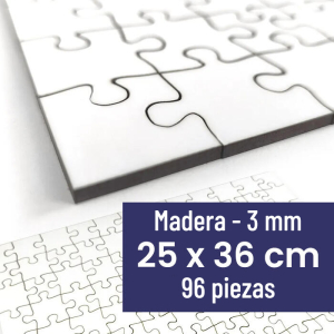 Gran puzle de madera | 25x36 cm | 96 piezas