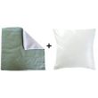 Cubierta blanca / verde claro y almohadón