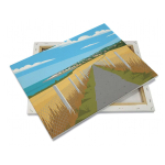 Lienzo de lona en un marco de madera