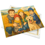 Lienzo de lona en un marco de madera