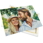 Lienzo de lona en un marco de madera