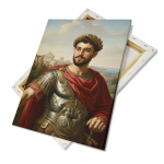 Lienzo de lona en un marco de madera