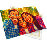 Lienzo de lona en un marco de madera