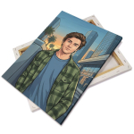 Lienzo de lona en un marco de madera