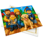 Lienzo de lona en un marco de madera