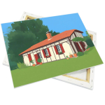 Lienzo de lona en un marco de madera