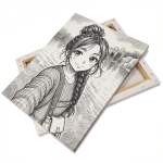 Lienzo de lona en un marco de madera