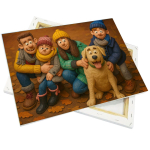 Lienzo de lona en un marco de madera