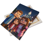 Lienzo de lona en un marco de madera