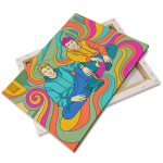 Lienzo de lona en un marco de madera