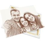 Lienzo de lona en un marco de madera