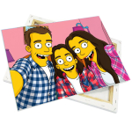 Lienzo de lona en un marco de madera