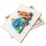 Lienzo de lona en un marco de madera