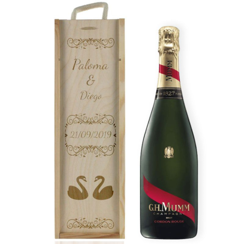 Caja de champana matrimonio personalizada