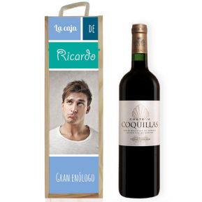 Caja de vino personalizada con foto