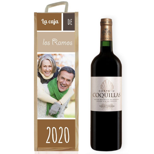 Caja de vino personalizada con foto