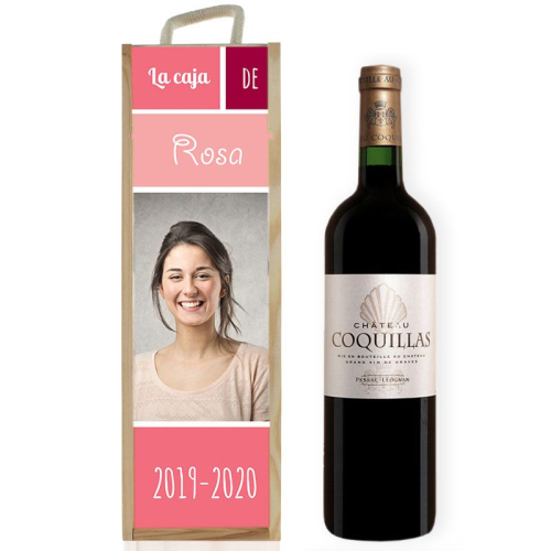 Caja de vino personalizada con foto